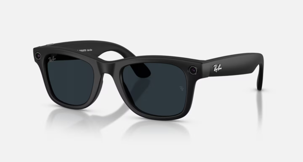 Ray-Ban Meta Wayfarer (Gen 2) matiniai juodi AI akiniai su pilkais Transitions® lęšiais