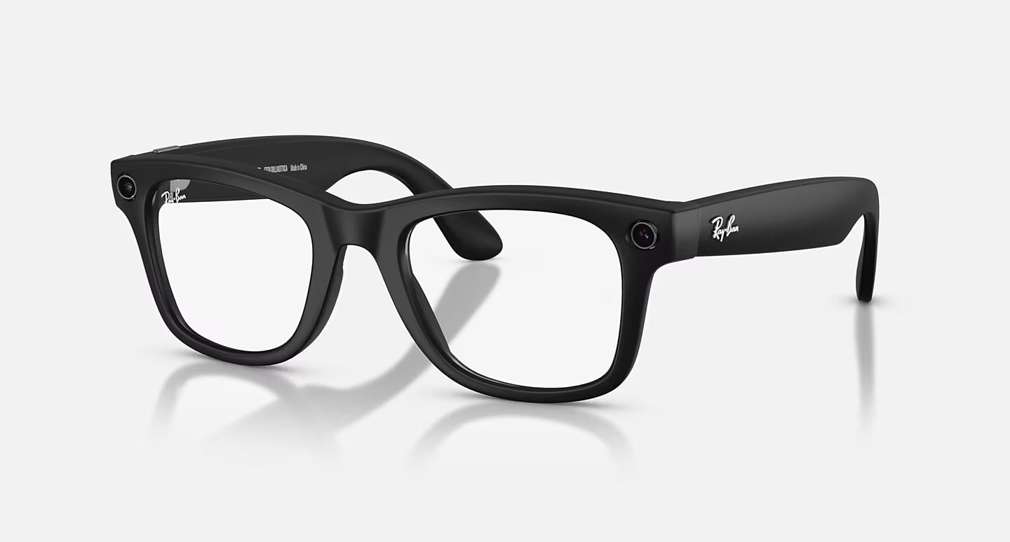 Ray-Ban Meta Wayfarer (Gen 2) Matte Black AI Glasses with Clear Lenses - Vaizdas 1