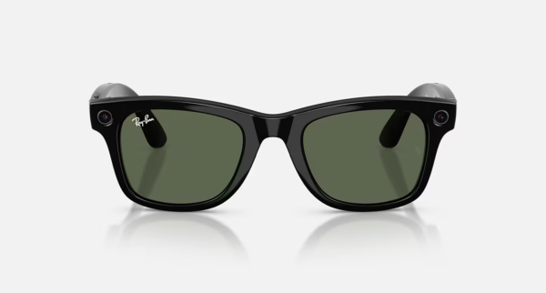 Ray-Ban Meta Wayfarer (Gen 2) Shiny Black AI Glasses with Green Lenses - Vaizdas 2