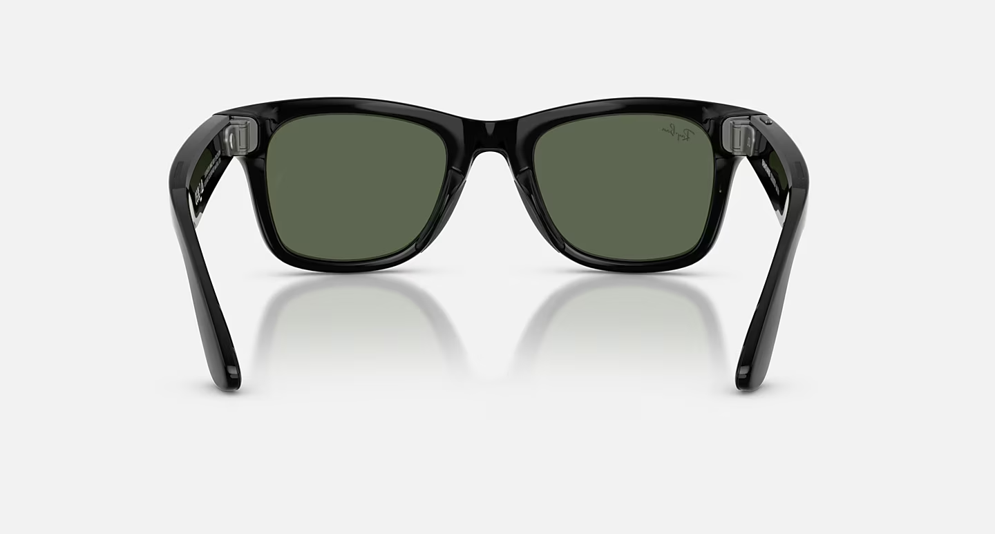 Ray-Ban Meta Wayfarer (Gen 2) Shiny Black AI Glasses with Green Lenses - Vaizdas 5