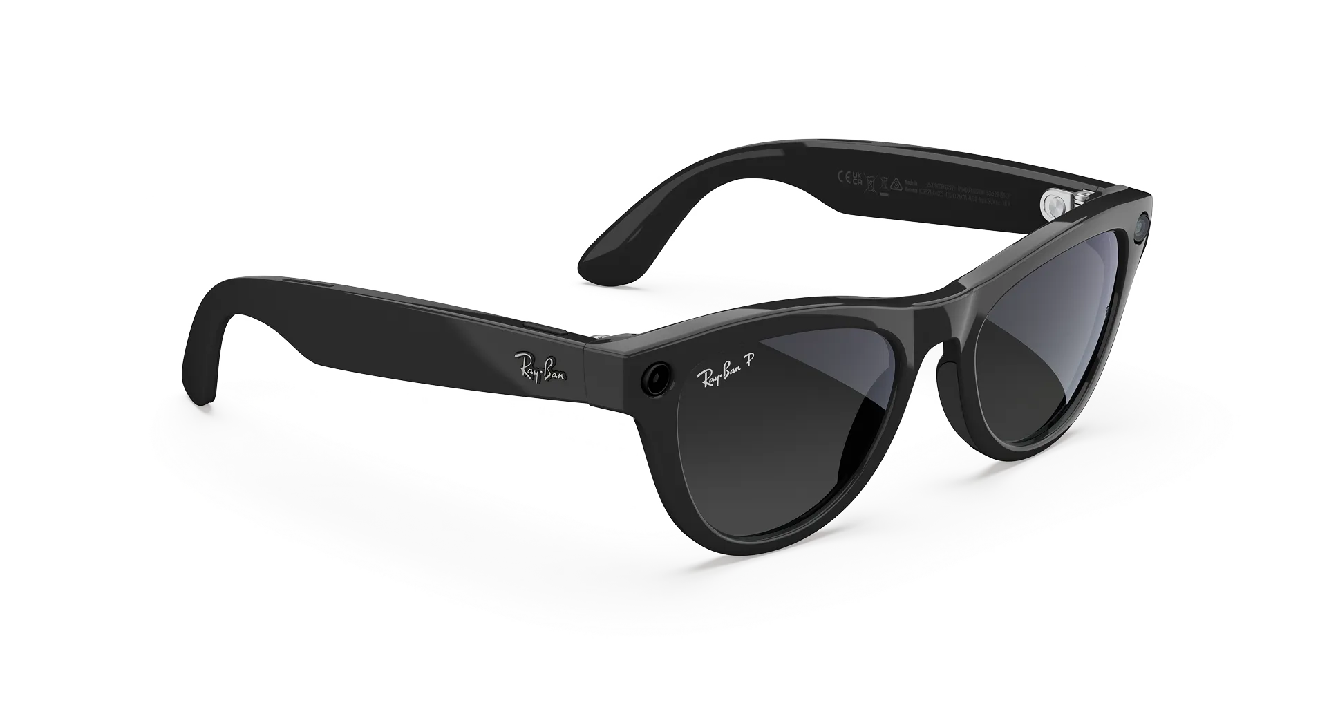 Ray-Ban Meta Skyler (Gen 2) Shiny Black AI Glasses with Polarized Black Lenses - Vaizdas 3