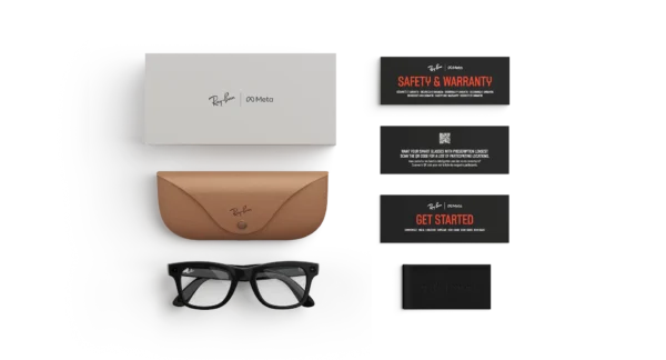 Ray-Ban Meta Wayfarer (Gen 1) Shiny Black AI Glasses with Clear Lenses - Vaizdas 5